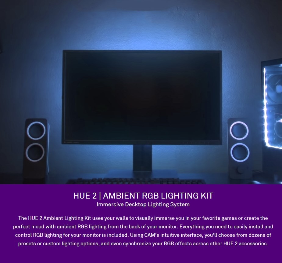 nzxt hue 2 rgb ambient lighting kit 21-26