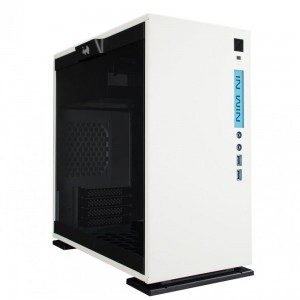 In Win 301-WHITE Mini Tower Micro ATX Case Tempered Glass Window Front Panel LED