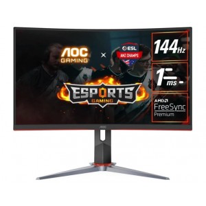 AOC 27' Curved QHD 0.5ms, 240hz Ultra Fast ,VA Curved 1000R, Free-Sync Premium, HDR Ready, E-sports, Gaming Monitor