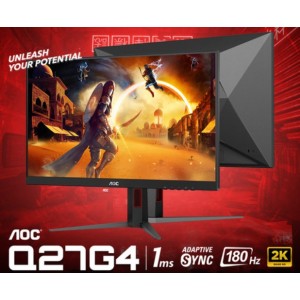 AOC 27' IPS 180Hz, 1ms, QHD 2560 x 1440, 350 cd/m2, HDR 400, HDMI 2.0 x 1, DP 1.4 x 1, Adaptive Sync, VESA 100, HAS,  Gaming Monitor