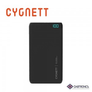 Cygnett ChargeUp Boost 10K Powerbank - Black - With Micro USB to USB-A cable, 10,000Mah (18.5Wh) Lithium Polymer Battery, Digital Display (0-100%)