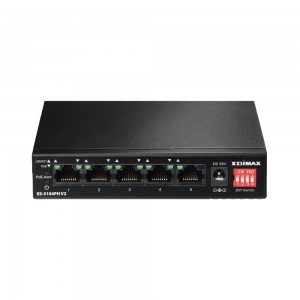 Edimax 5-Port 10/100M PoE+ Switch (4 PoE+ ports, 75W) Long Distance PoE