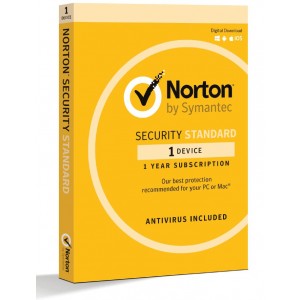 Norton Security Standard 1 Device Retail Box - Compatible with PC, MAC, Android, iOS 1 Year  -  Non Subscription Edition