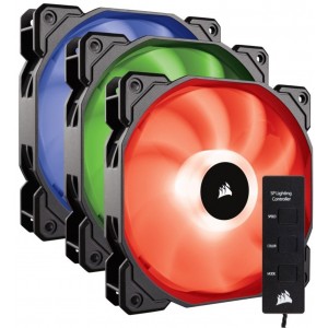 Corsair SP120 RGB LED High Performance 120mm Fan Three Pack with Controller CO-9050061
