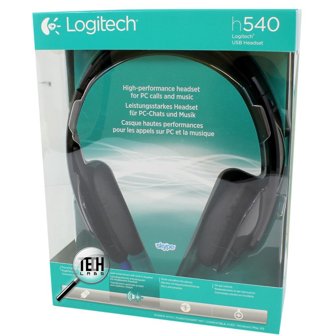 Logitech H540 USB Headset Stereo Sound Control Crystal Clear with Mic ...